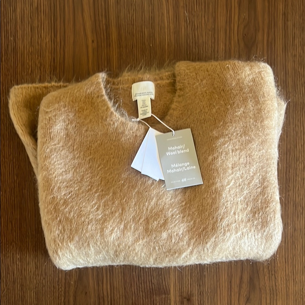 H&M Beige Mohair Wool Blend Sweater